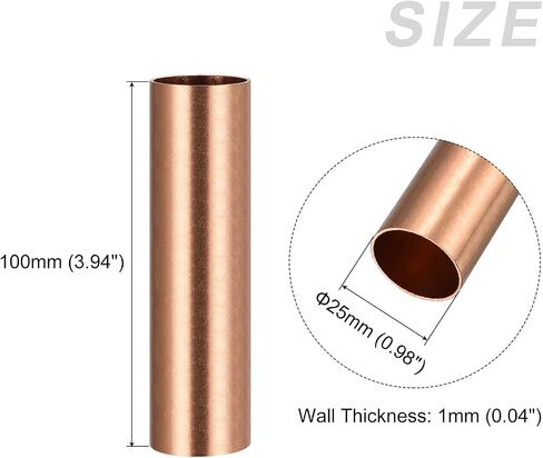 METALLIXITY Copper Tube (25mm OD x 1mm Wall T x 100mm L) 3Pcs, Straight Tubing - for Home Furnishing, Machinery, DIY Handicraft in Saudi Arabia