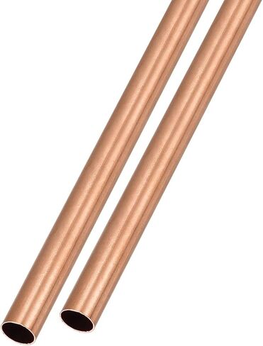 METALLIXITY Copper Tube (6mm OD x 0.2mm Wall T x 300mm L) 2Pcs, Straight Tubing - for Home Furnishing, Machinery, DIY Handicraft in Kuwait