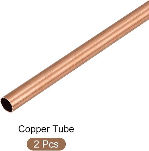 METALLIXITY Copper Tube (6mm OD x 0.2mm Wall T x 300mm L) 2Pcs, Straight Tubing - for Home Furnishing, Machinery, DIY Handicraft in Kuwait