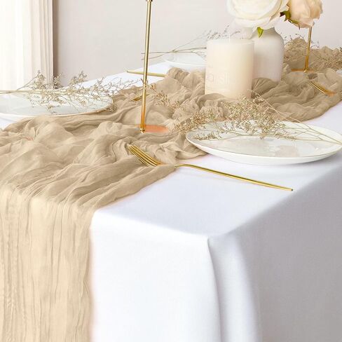 2 Pack Blush Cheesecloth Table Runners, 10Ft Baby Pink Gauze Table Runner Romantic Wedding Cheese Cloths Decor for Bridal Baby Shower Engagement Party Mother's Day Decorations in Kuwait