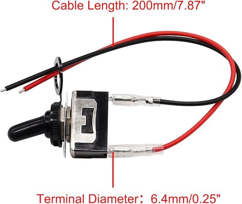 TWTADE 3 قطع مؤقتة شديدة التحمل مفتاح تبديل 2 دبوس 2 موضع (تشغيل)/إيقاف 16(10) مفتاح قارب معدني بطرف مجرف 250VAC مع غطاء حذاء مقاوم للماء + أسلاك طرفية 6.3 مم KL-B112 in Kuwait