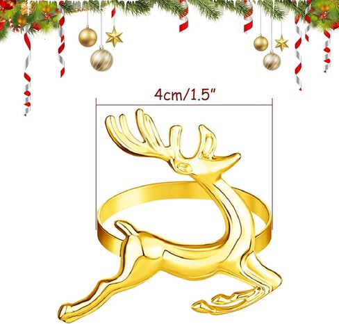 مجموعة حلقات مناديل عيد الميلاد من FEPITO 12 قطعة، حلقات منديل أشجار عيد الميلاد، حلقات منديل الأيائل، حاملات مناديل ندفة الثلج لتزيين طاولة العشاء في عطلة الشتاء، لوازم حفلات عيد الميلاد in Kuwait