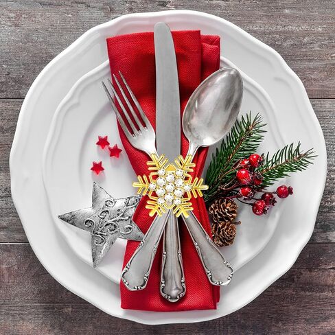 مجموعة حلقات مناديل عيد الميلاد من FEPITO 12 قطعة، حلقات منديل أشجار عيد الميلاد، حلقات منديل الأيائل، حاملات مناديل ندفة الثلج لتزيين طاولة العشاء في عطلة الشتاء، لوازم حفلات عيد الميلاد in Kuwait