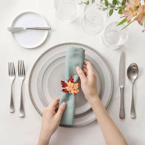 Emivery 6 Pieces Fall Napkin Rings, Thanksgiving Maple Leaf Napkin Rings Fall Metal Napkin Ring Buckles Autumn Table Decor for Thanksgiving Halloween Home Wedding Party Dinner in Saudi Arabia