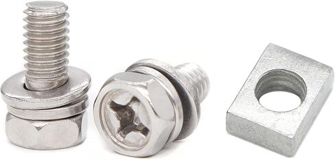 cSeao 8-Pack M6x16mm دراجة نارية بطارية طرفية مسامير البراغي والصواميل المربعة 304 الفولاذ المقاوم للصدأ in Kuwait