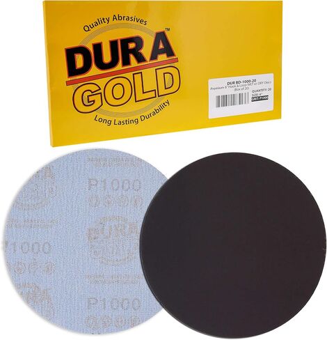 Dura-Gold Premium 6" Wet or Dry Sanding Discs - 3000 Grit, Box of 20 - High-Performance Sandpaper Discs with Hook & Loop Backing, Fast Cutting Silicon Carbide, Color Sanding Sander, Car Auto Polishing in Saudi Arabia