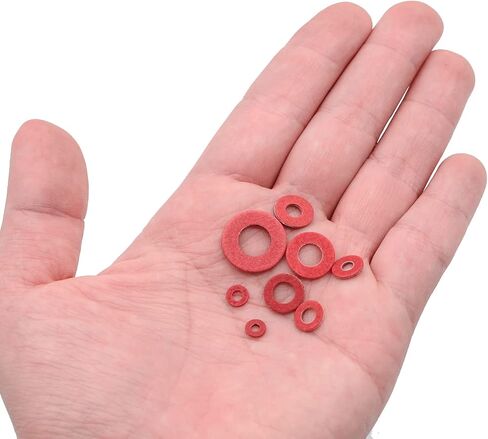QTEATAK 8 Size M2 M2.5 M3 M4 M5 M6 M8 Red Steel Paper Fiber Flat Insulation Washers Assorted Kit with Box (280Pcs) in Saudi Arabia