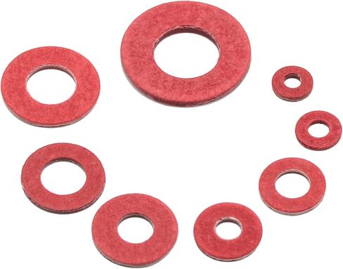 QTEATAK 8 Size M2 M2.5 M3 M4 M5 M6 M8 Red Steel Paper Fiber Flat Insulation Washers Assorted Kit with Box (280Pcs) in Saudi Arabia