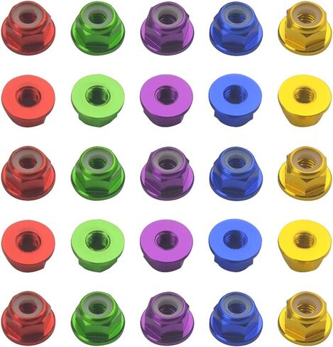 WMYCONGCONG 25 PCS M4 Aluminum Nylon Lock Nuts M4 Flange Nylon Insert Self-Locking Nut for RC Drone FPV Parts in Saudi Arabia