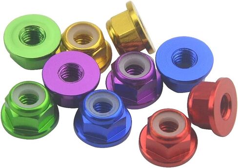 WMYCONGCONG 25 PCS M4 Aluminum Nylon Lock Nuts M4 Flange Nylon Insert Self-Locking Nut for RC Drone FPV Parts in Saudi Arabia