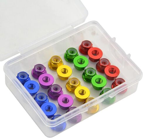 WMYCONGCONG 25 PCS M4 Aluminum Nylon Lock Nuts M4 Flange Nylon Insert Self-Locking Nut for RC Drone FPV Parts in Saudi Arabia