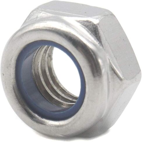 BinifiMux 200pcs M3-0.5mm 304 الفولاذ المقاوم للصدأ النايلون إدراج الذاتي قفل المكسرات الفضة in Kuwait
