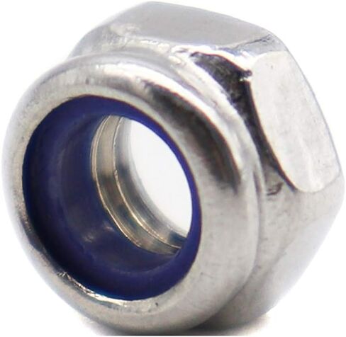 BinifiMux 200pcs M3-0.5mm 304 الفولاذ المقاوم للصدأ النايلون إدراج الذاتي قفل المكسرات الفضة in Kuwait