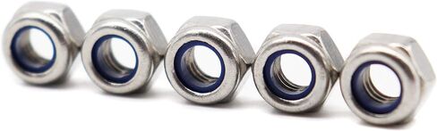 BinifiMux 200pcs M3-0.5mm 304 الفولاذ المقاوم للصدأ النايلون إدراج الذاتي قفل المكسرات الفضة in Kuwait