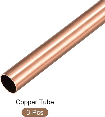 أنبوب نحاسي METALLIXITY (14 مم OD × 1 مم جدار T × 200 مم طول) 3 قطع، أنابيب مستقيمة - للتأثيث المنزلي، والآلات، والحرف اليدوية اليدوية in Kuwait