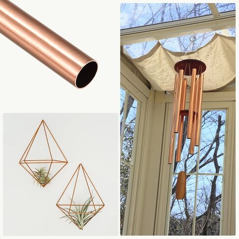أنبوب نحاسي METALLIXITY (15 مم OD × 0.5 مم جدار T × 100 مم طول) 3 قطع، أنابيب مستقيمة - للتأثيث المنزلي، والآلات، والحرف اليدوية اليدوية in Kuwait