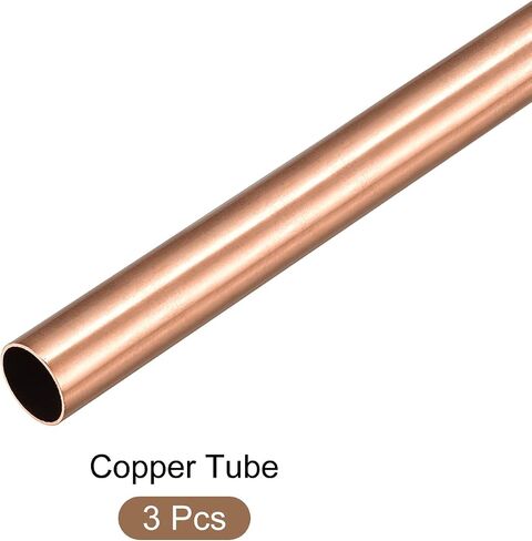 METALLIXITY Copper Tube (11mm OD x 0.5mm Wall T x 200mm L) 3Pcs, Straight Tubing - for Home Furnishing, Machinery, DIY Handicraft in Saudi Arabia