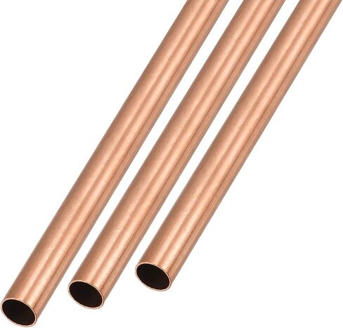 METALLIXITY Copper Tube (8mm OD x 0.2mm Wall T x 300mm L) 3Pcs, Straight Tubing - for Home Furnishing, Machinery, DIY Handicraft in Saudi Arabia