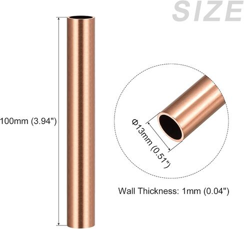 METALLIXITY Copper Tube (13mm OD x 1mm Wall T x 100mm L), Straight Tubing - for Home Furnishing, Machinery, DIY Handicraft in Saudi Arabia