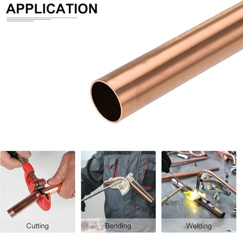 أنبوب نحاسي DTGN 13 مم × 1 مم × 100 مم (ODxWall TxL) - عبوتان - جيد لإطار ديكور DIY لمعدات الآلات - أنابيب معدنية مستديرة in Kuwait
