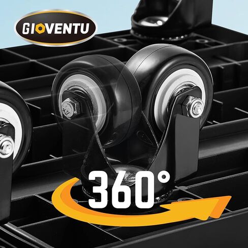 عربة دوللي لشاحنة يدوية قابلة للطي (440 رطل)، عربة أمتعة شديدة التحمل مع 6 عجلات من المطاط اللدن حراريًا وتصميم سهل الإعداد، شاحنة منصة محمولة قابلة للطي للتنقل والسفر والاستخدام المكتبي in Kuwait