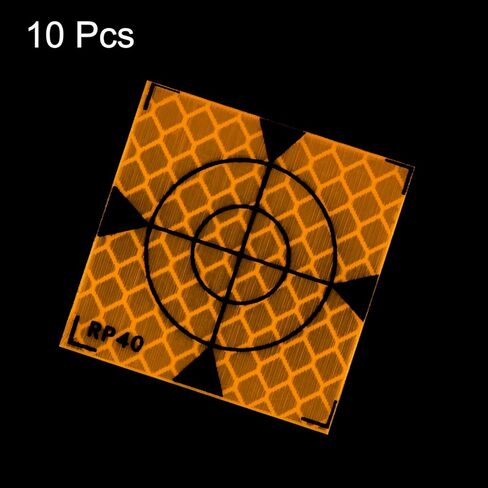 10 قطع من أوراق عاكسة للمسح من HARFINGTON 40 مم، شريط عاكس ذاتي اللصق، علامة هدف للمسح للمحطات الإجمالية، أصفر in Kuwait