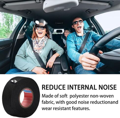1 Inch x 49.2 ft Wire Harness Cloth Tape Wiring Harness Automotive Cloth Tape Noise Damping Heat Proof Adhesive Fabric Tape for Automotive Electrical Wrap Protection Insulation Cable Fixed (4 Rolls) in Kuwait