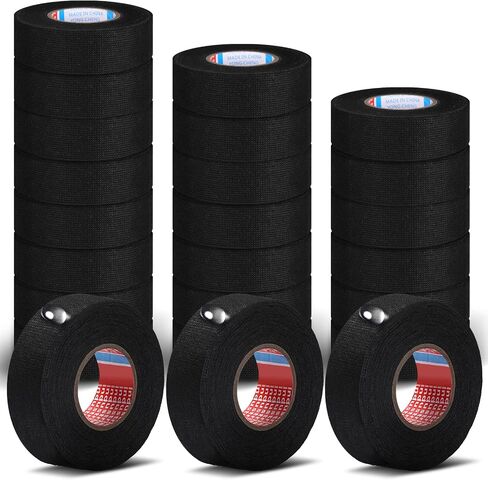 1 Inch x 49.2 ft Wire Harness Cloth Tape Wiring Harness Automotive Cloth Tape Noise Damping Heat Proof Adhesive Fabric Tape for Automotive Electrical Wrap Protection Insulation Cable Fixed (4 Rolls) in Kuwait