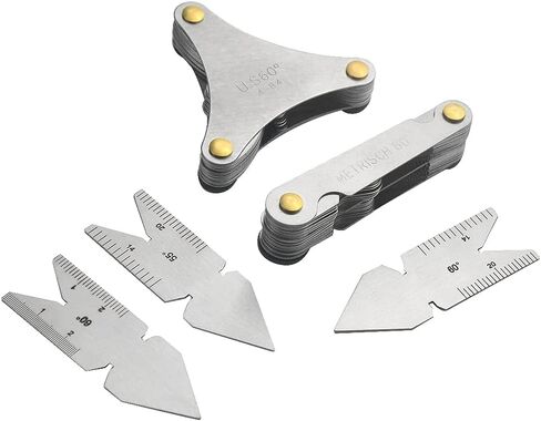 مجموعة أدوات قياس درجة الخيط من الفولاذ المقاوم للصدأ WMYCONGCONG تتضمن 3 قطع قياس مركزي 1 أمريكا SAE النوع 1 متري ونوع SAE الأمريكي والنوع البريطاني للقياس الصناعي in Kuwait