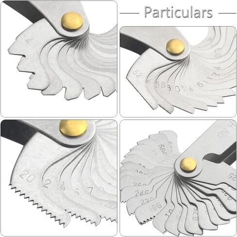 مجموعة أدوات قياس درجة الخيط من الفولاذ المقاوم للصدأ WMYCONGCONG تتضمن 3 قطع قياس مركزي 1 أمريكا SAE النوع 1 متري ونوع SAE الأمريكي والنوع البريطاني للقياس الصناعي in Kuwait