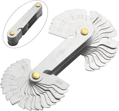 مجموعة أدوات قياس درجة الخيط من الفولاذ المقاوم للصدأ WMYCONGCONG تتضمن 3 قطع قياس مركزي 1 أمريكا SAE النوع 1 متري ونوع SAE الأمريكي والنوع البريطاني للقياس الصناعي in Kuwait