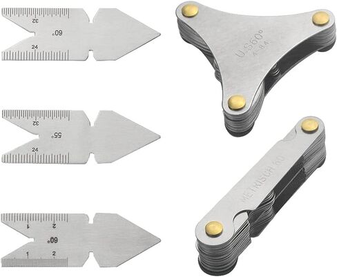 مجموعة أدوات قياس درجة الخيط من الفولاذ المقاوم للصدأ WMYCONGCONG تتضمن 3 قطع قياس مركزي 1 أمريكا SAE النوع 1 متري ونوع SAE الأمريكي والنوع البريطاني للقياس الصناعي in Kuwait