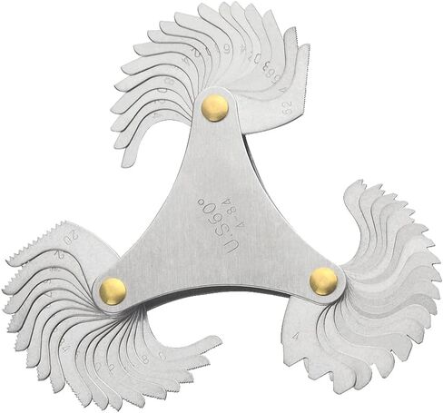 مجموعة أدوات قياس درجة الخيط من الفولاذ المقاوم للصدأ WMYCONGCONG تتضمن 3 قطع قياس مركزي 1 أمريكا SAE النوع 1 متري ونوع SAE الأمريكي والنوع البريطاني للقياس الصناعي in Kuwait