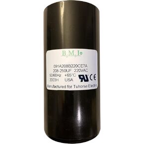 208-250 MFD (uF) 3 HP Well Pump Control Box Motor Start Capacitor، بديل لـ Franklin 275463111، 2823028110، 2823028310 TCB30M230 صنع في الولايات المتحدة الأمريكية بواسطة BMI in Kuwait