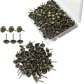 200 Pcs Metal Thumb Tacks Decorative Black, 7/16 Inch Vintage Thumb Tacks, Heavy Duty Upholstery Tacks for Sofa Furniture DIY Project ETC...