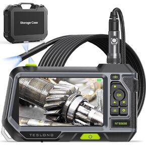 منظار داخلي ثلاثي العدسات مع ضوء، كاميرا فحص Teslong NTS500 Pro Borescope مع شاشة 5 بوصة 720 بكسل عالية الدقة، نطاق كاميرا ميكانيكي صناعي، ثعبان من الألياف البصرية في كاميرا الحائط (16.5 قدم) in Kuwait