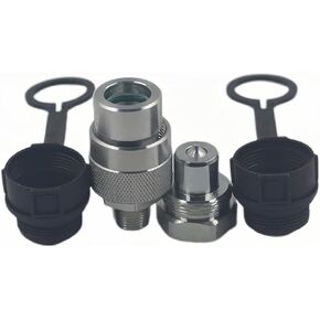 LX-KZE-B-02 1/4" NPT Replaces Enerpac A-630 10,000 PSI High Pressure High Flow Quick Connect&Disconnect Hydraulic Quick Coupler Set/w 2 Dust Caps