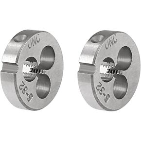 uxcell 6-32 UNC Round Die, Machine Thread Right Hand Threading Die, Alloy Tool Steel Screw Thread Cutting Die, 2pcs
