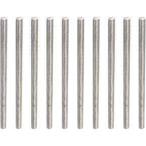 Rebower Fully Threaded Rod 304 Stainless Steel Rod Bar Studs, [for Clamps and U-Bolts] - M5 x 100mm 0.8mm Pitch Male Threaded/Silver/10Pack in Saudi Arabia