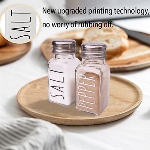 Farmhouse Salt And Pepper Shakers Set,Kitchen Blue Decor,Glass Salt And Pepper Shakers Set,Cute Salt Shaker,Gift For Women,Modern Farmhouse Decor,Home Decor,No Rubbing Off (2 BLUE) in Kuwait