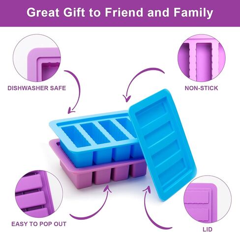 قالب زبدة السيليكون، صينية قوالب الزبدة مع غطاء، صانعة زبدة كبيرة مع ملاعق سيليكون صالحة للطعام، حاوية مستطيلة للبراونيز، زبدة محلية الصنع، أعشاب، زبدة الثوم in Kuwait