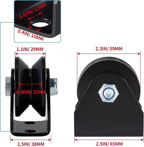 Skelang 4-Pack V Groove Caster 2.5 Inches, Sliding Gate Wheel, Rigid Caster for Rolling Gate and Fence, Sawmill, 772 Lbs Each Load Capacity in Saudi Arabia