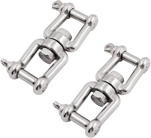 SHENGHUISS 2 قطعة 1/2 بوصة M12 Marine 316 من الفولاذ المقاوم للصدأ الفك والفك تكبل سوينغ حلقة دوارة المفاجئة المتداول تكبل، موصلات سلسلة مرساة، ملحقات تعليق جهاز دوران 360 درجة in Kuwait