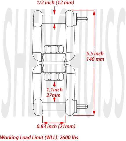 SHENGHUISS 2 قطعة 1/2 بوصة M12 Marine 316 من الفولاذ المقاوم للصدأ الفك والفك تكبل سوينغ حلقة دوارة المفاجئة المتداول تكبل، موصلات سلسلة مرساة، ملحقات تعليق جهاز دوران 360 درجة in Kuwait