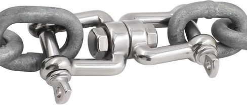 SHENGHUISS 2 قطعة 1/2 بوصة M12 Marine 316 من الفولاذ المقاوم للصدأ الفك والفك تكبل سوينغ حلقة دوارة المفاجئة المتداول تكبل، موصلات سلسلة مرساة، ملحقات تعليق جهاز دوران 360 درجة in Kuwait