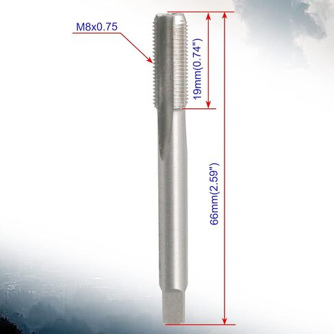 Aopin M8 x 0.75 حنفية يدوية مستدقة HSS مترية خيط أنثوي عالي السرعة من الفولاذ لليد/الآلة تستخدم صنبور لولبي مستقيم، للاستخدام في صنع خيوط جديدة، إعادة الخيوط التالفة والمحشورة، قطعة واحدة in Kuwait