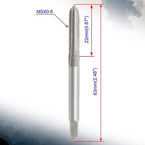 Aopin M8 x 0.75 حنفية يدوية مستدقة HSS مترية خيط أنثوي عالي السرعة من الفولاذ لليد/الآلة تستخدم صنبور لولبي مستقيم، للاستخدام في صنع خيوط جديدة، إعادة الخيوط التالفة والمحشورة، قطعة واحدة in Kuwait