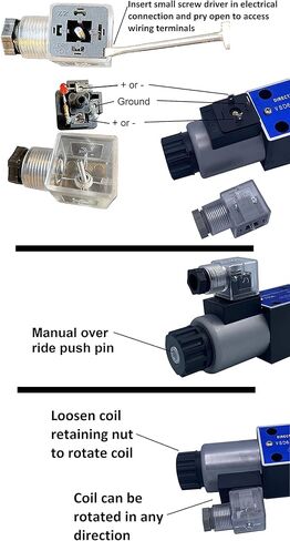 صمام الملف اللولبي للتحكم في الاتجاه الهيدروليكي D03 (NG6) 21 GPM 4560 رطل لكل بوصة مربعة، تيار متردد أو تيار مستمر 3 مواضع... (24VDC، T-A&B إلى الخزان وP محجوب في الموضع المركزي) in Kuwait