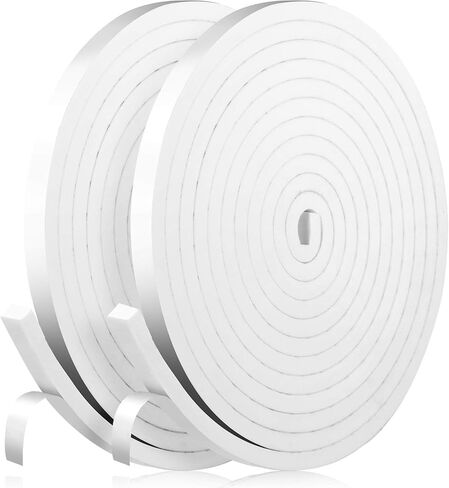 شريط عازل للطقس من الفوم، كثافة عالية، شريط عازل ذاتي اللصق من إسفنج النيوبرين لوحدة النافذة، عزل الباب (أبيض، 33 قدم × 3/8 × 1 بوصة) in Kuwait