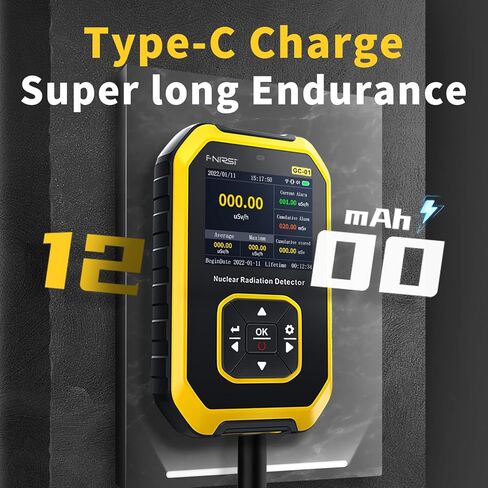 عداد جيجر (GC-01)، كاشف الإشعاع النووي، جهاز قياس الأشعة السينية المحمول باليد، جهاز قياس الإشعاع القابل لإعادة الشحن بالأشعة السينية، مع إنذار صوتي بإضاءة خلفية LCD، 5 وحدات جرعات مبدلة in Kuwait